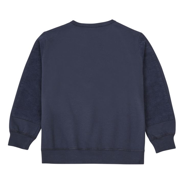Corduroy Detail Sweatshirt | Azul Marino- Imagen del producto n°2