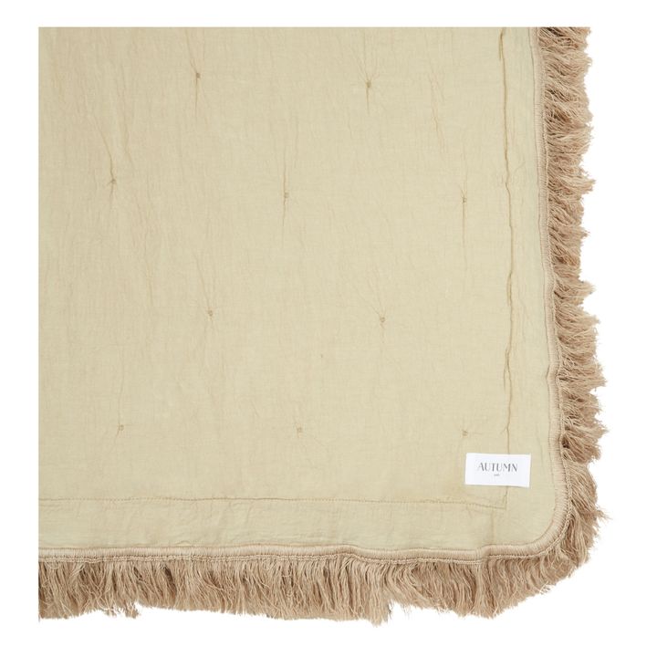 Organic Cotton and Linen Fringed Bedspread | Quercia- Immagine del prodotto n°2