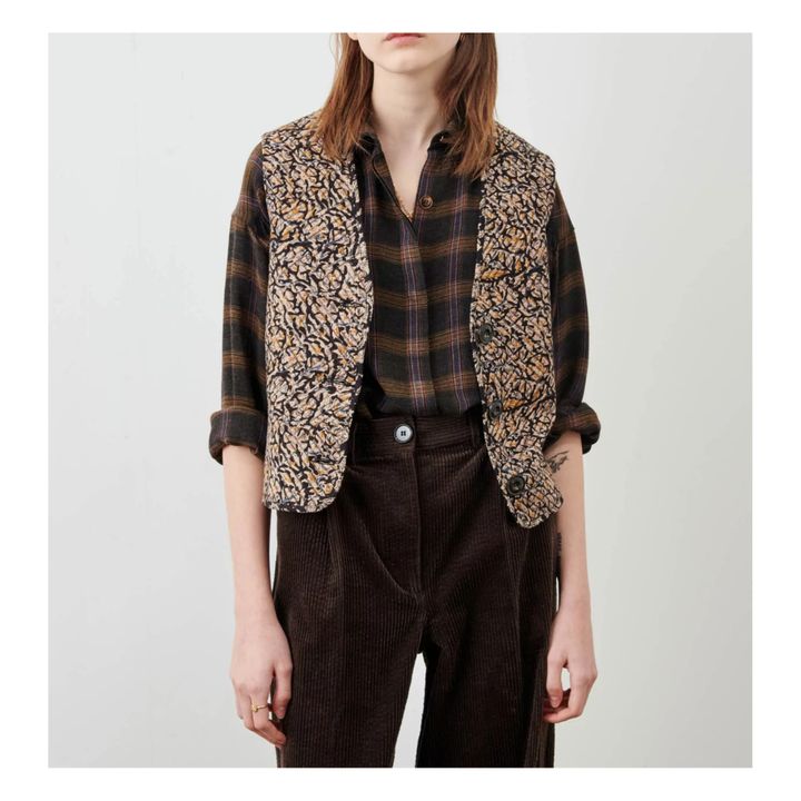 Charlestine Textured Cotton Reversible Jacket | Schwarz- Produktbild Nr. 2