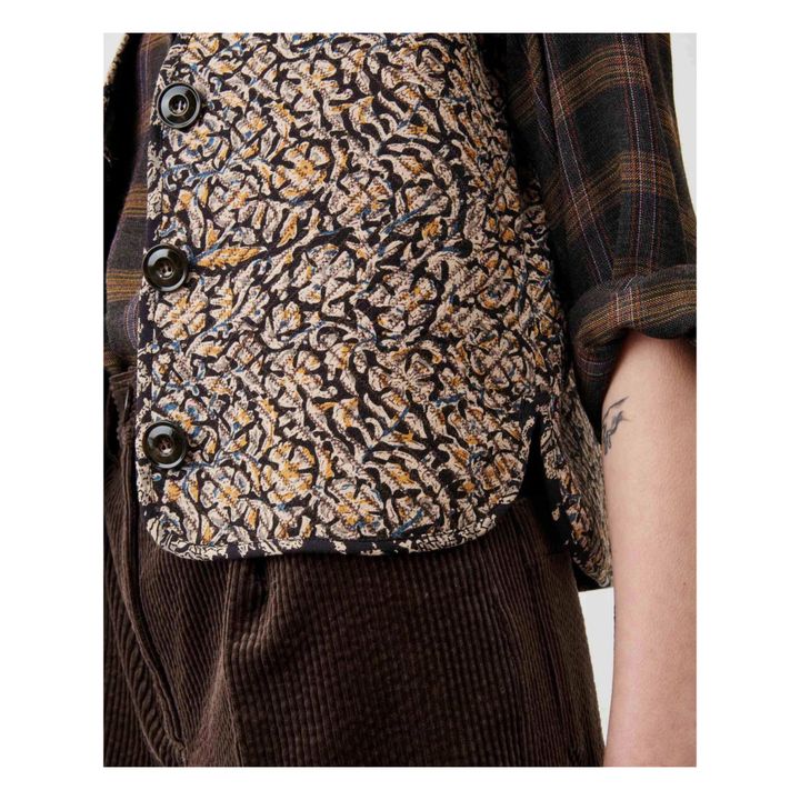 Charlestine Textured Cotton Reversible Jacket | Schwarz- Produktbild Nr. 5