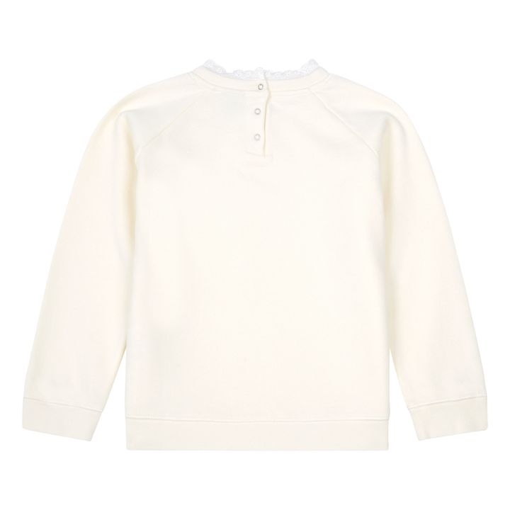 Tilia Organic Cotton Lace Collar Sweatshirt | Ecru- Immagine del prodotto n°2
