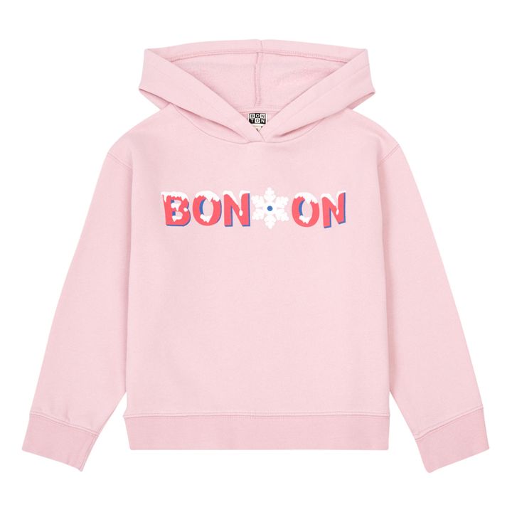 Sweat à Capuche Coton Bio Flocon | Rose pâle- Image produit n°0