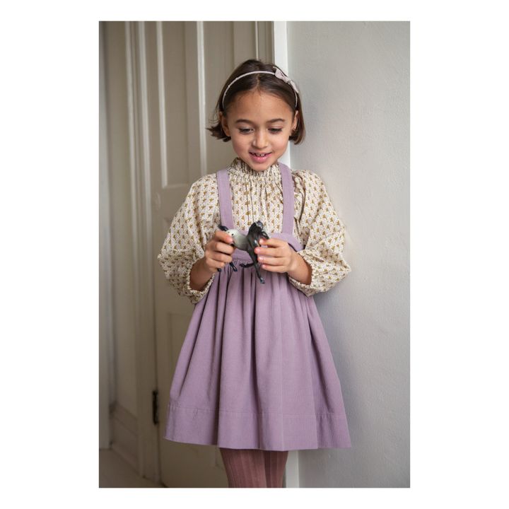 Robe à Bretelles Velours Côtelé Enola | Mauve- Image produit n°2