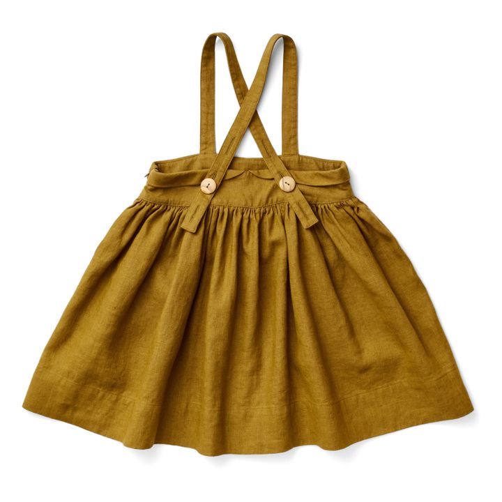 Robe à Bretelles Lin Enola | Ocre- Image produit n°4