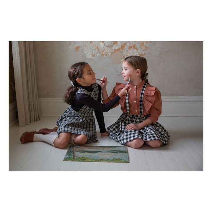 Mavis Checked Suspender Skirt | Ecru- Product image n°2
