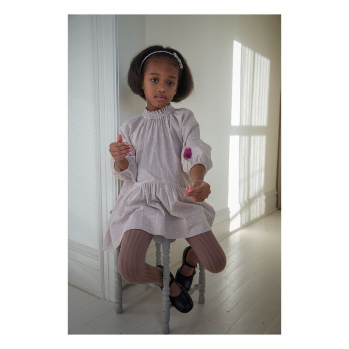 Robe Coton et Lin Pois Edith | Mauve- Image produit n°1