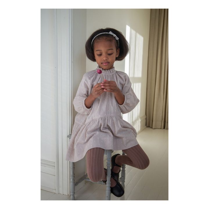 Robe Coton et Lin Pois Edith | Mauve- Image produit n°2