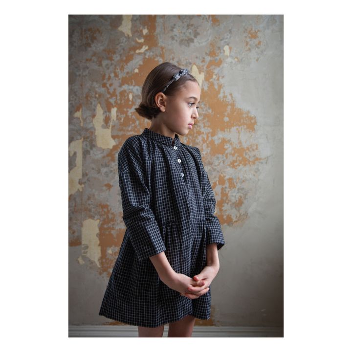 Robe Carreaux Gilda | Noir- Image produit n°1