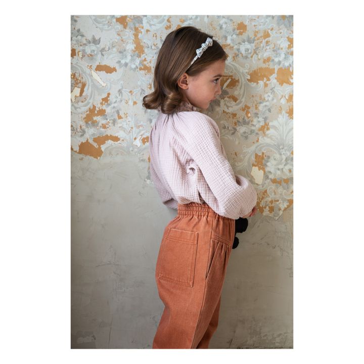 Imelda Organic Cotton Muslin Blouse | Pale pink- Product image n°5