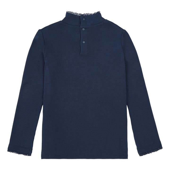 High-Neck Jumper | Navy blue- Product image n°2