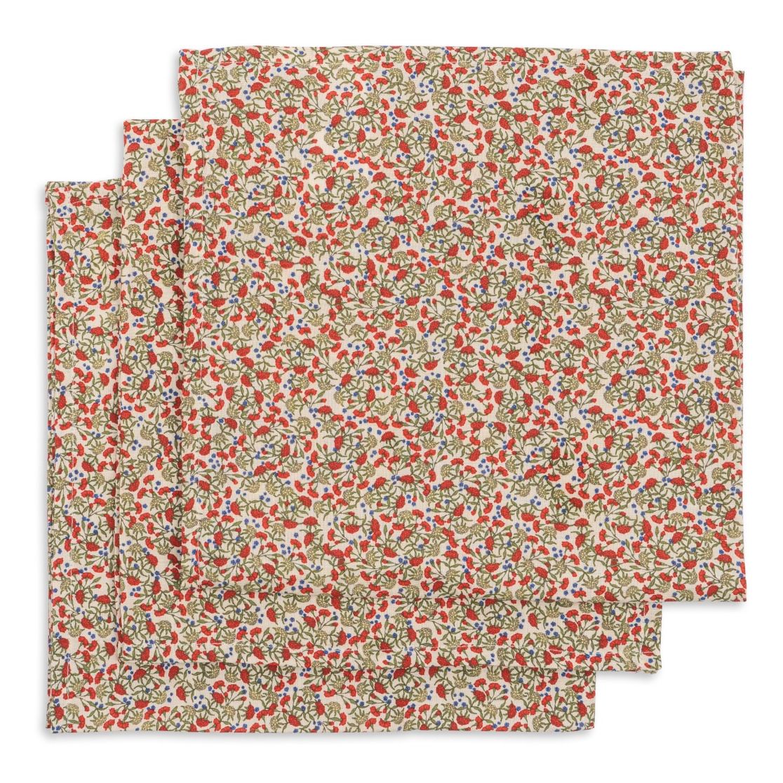 Mantas de algodón orgánico Carnations - Juego de 3 | Rosa- Imagen del producto n°0