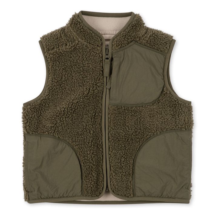 Dual Material Sherpa Vest | Verde militare- Immagine del prodotto n°0