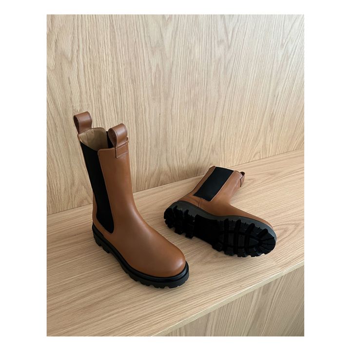 Boots Lia Cuir | Caramel- Image produit n°1