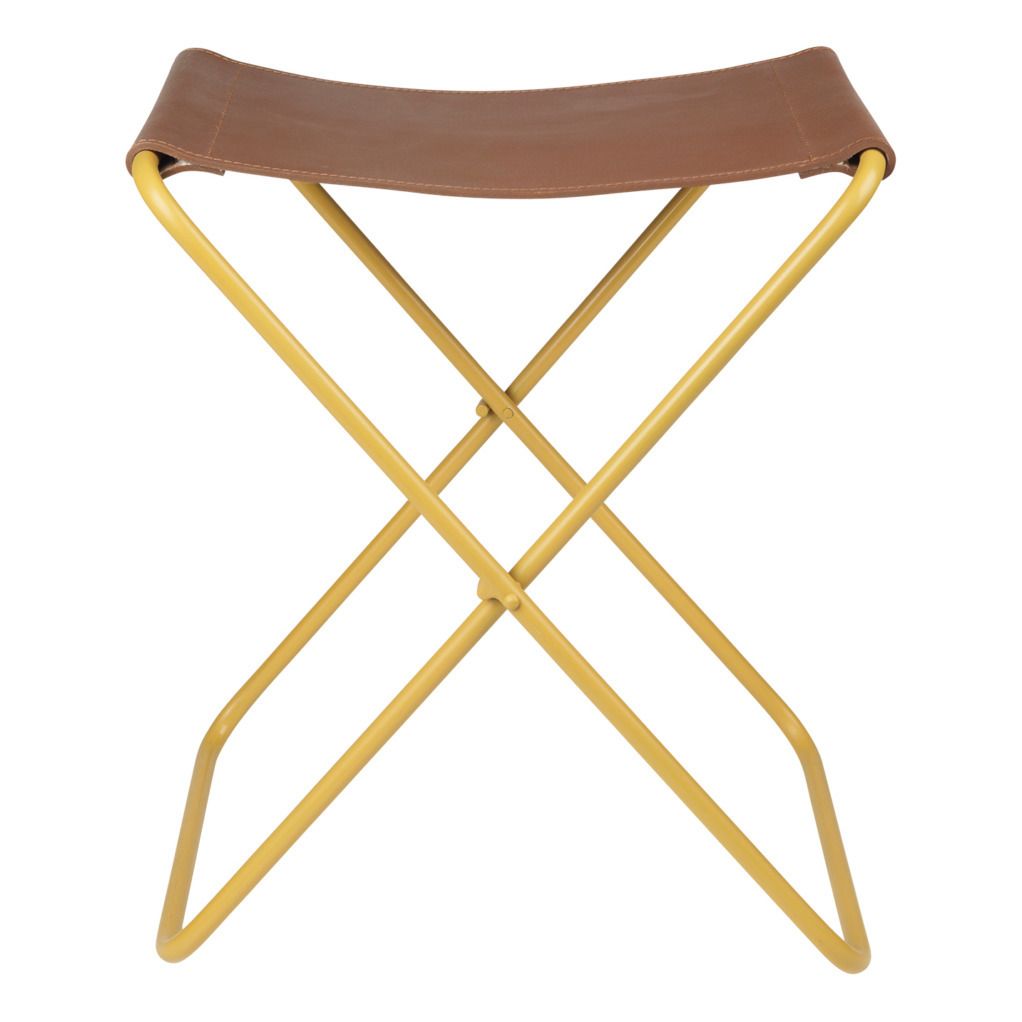 Chaise pliante Nola en cuir | Jaune moutarde- Image produit n°0