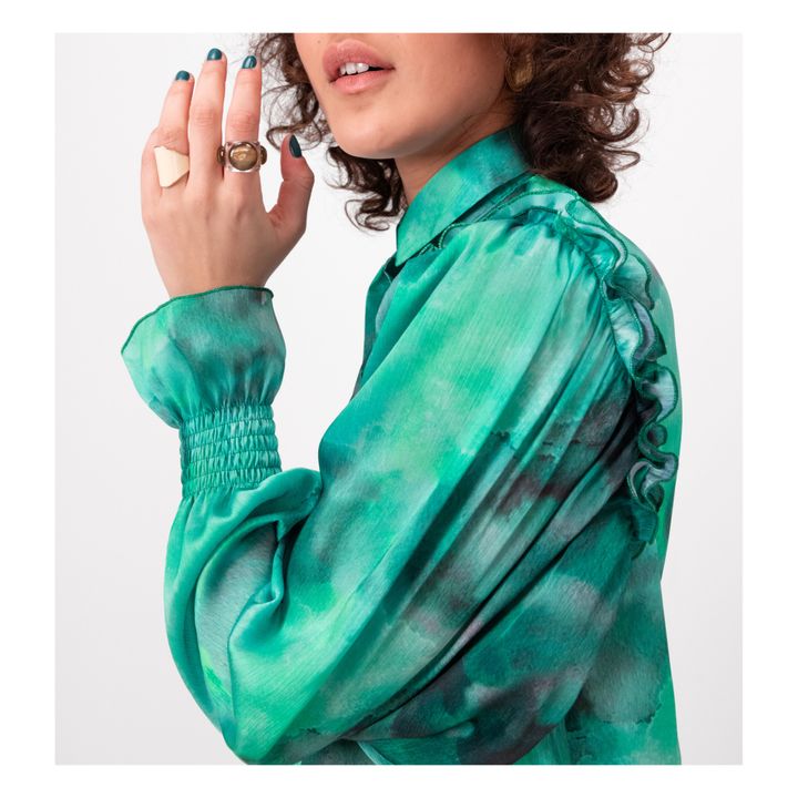 Imogen Foggy Print Shirt | Waldgrün- Produktbild Nr. 4