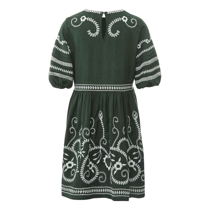 The Peninsula Striped Dress | Verde bosque- Imagen del producto n°1