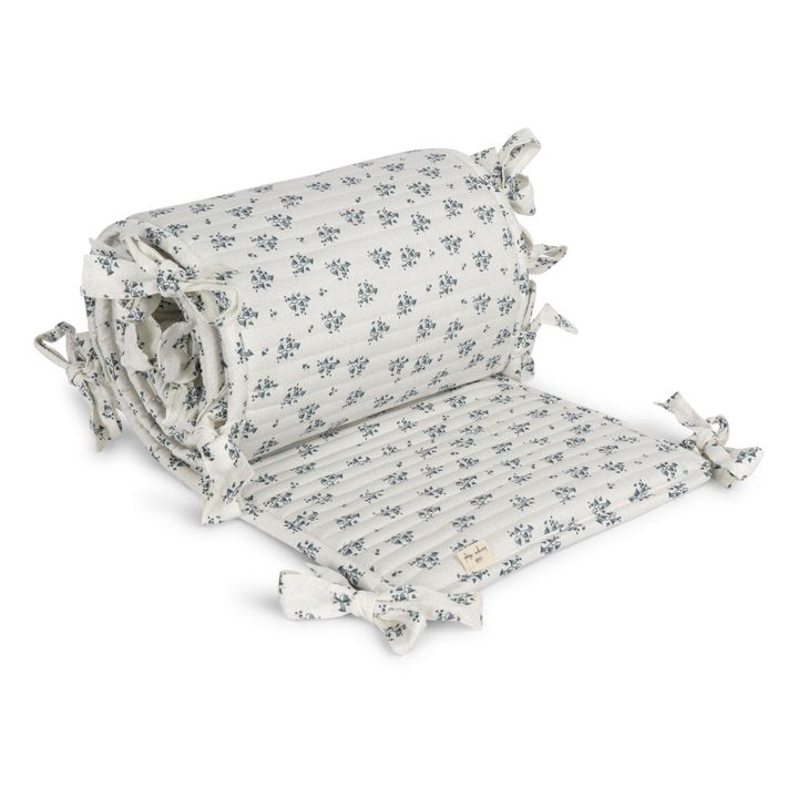 Tour de lit en coton bio Clochette bleu | Bleu- Image produit n°0