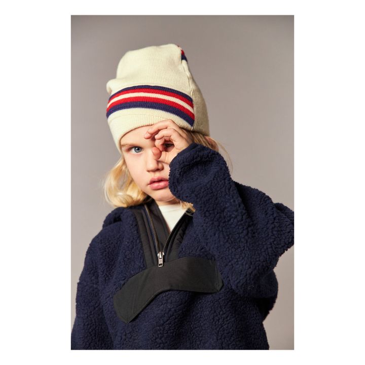 Buffalo Recycled Polyester Faux Fur Sweatshirt | Navy blue- Product image n°1