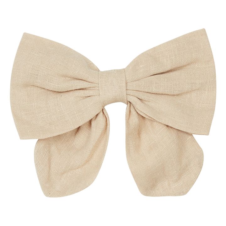 Barrette Noeud Lin | Beige- Image produit n°0