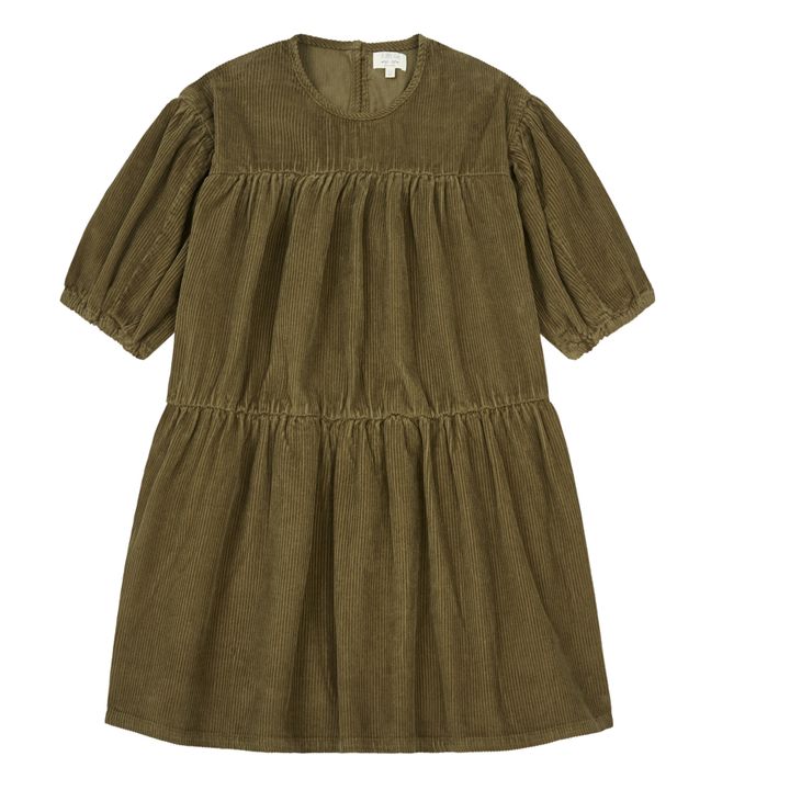 Robe Velours Côtelé Auvrie | Vert kaki- Image produit n°0