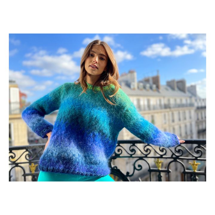 O Tie-Dye Mohair Jumper | Blu- Immagine del prodotto n°1