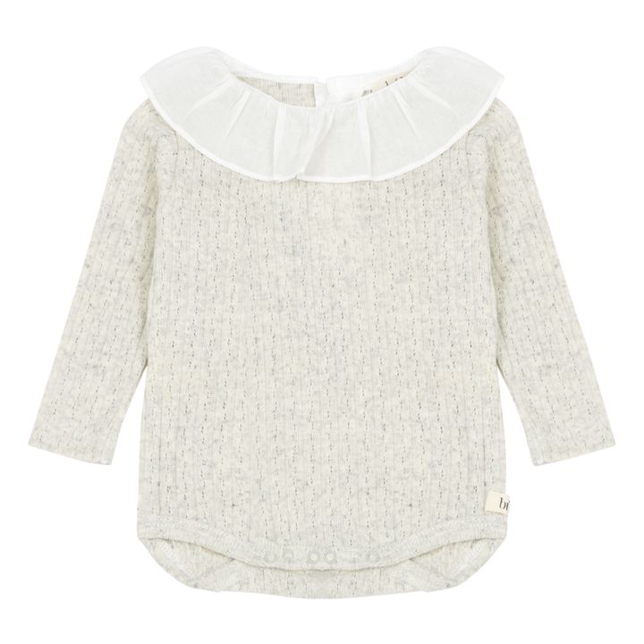 Fancy Frill Collar Bodysuit | Gris Jaspeado- Imagen del producto n°0
