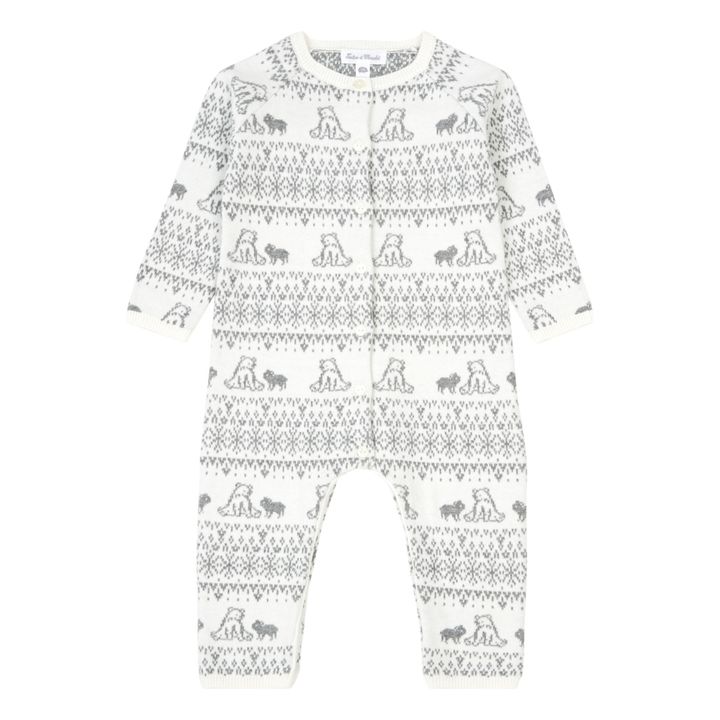Cotton and Cashmere Jacquard Jumpsuit | Ecru- Product image n°0