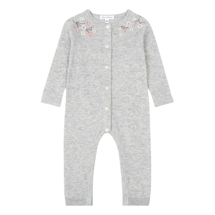 Embroidered Wool and Cashmere Jumpsuit | Heather grey- Product image n°0