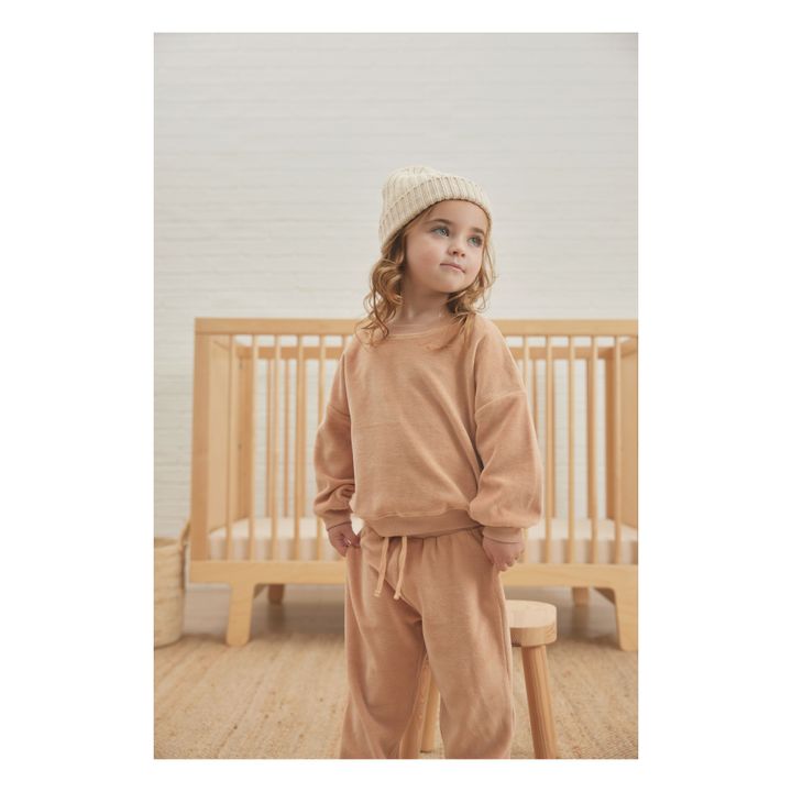 Organic Cotton Velour Joggers | Pink- Product image n°1