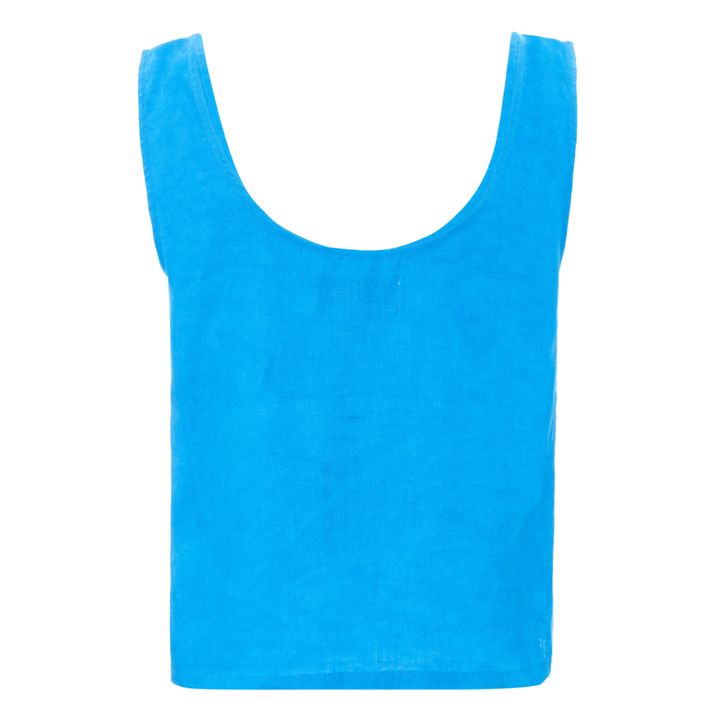 Basic Linen Tank Top | Turchese- Immagine del prodotto n°5