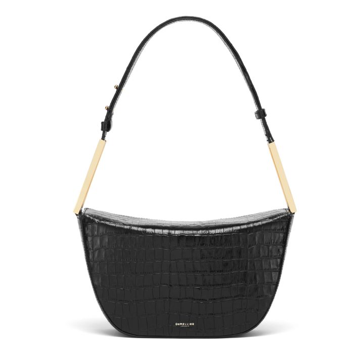 Bergen Crocodile Print Bag | Black- Product image n°0