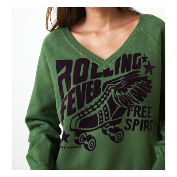Shiva Rolling Organic Cotton Sweatshirt | Verde- Immagine del prodotto n°2
