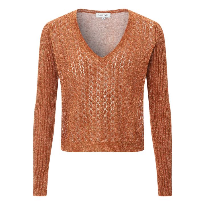 Lurex V-Neck Jumper | Terre de soleil- Immagine del prodotto n°0