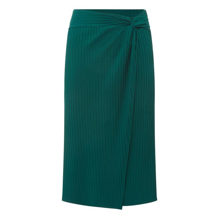 Jupe Jersey Côtelé | Vert émeraude- Image produit n°0