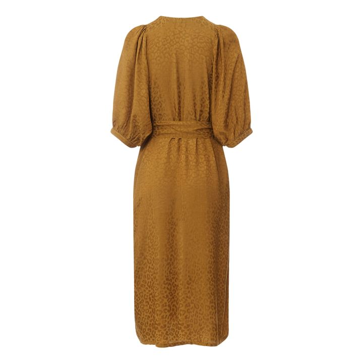 Jacquard Belted Midi Dress | Bronzo- Immagine del prodotto n°8