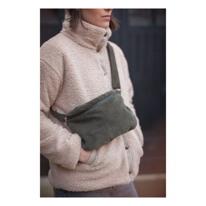 Banane Velours Côtelé - Collection Femme | Gris anthracite- Image produit n°3