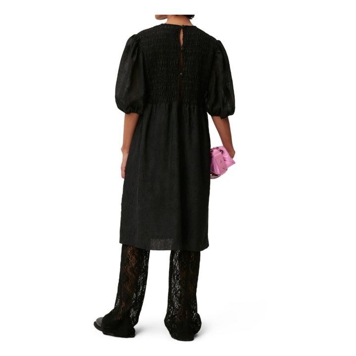 Georgette Smocked Dress | Nero- Immagine del prodotto n°7