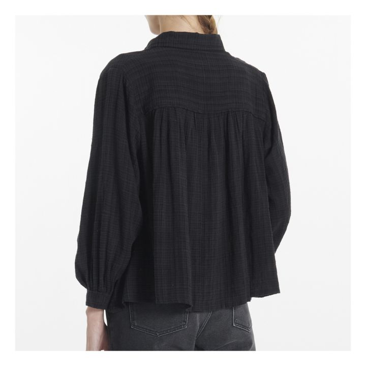 Utah Waffle Cotton Blouse | Nero carbone- Immagine del prodotto n°2