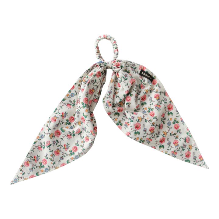 Corduroy and Chambray Scarf Scrunchie | Ecru- Immagine del prodotto n°0