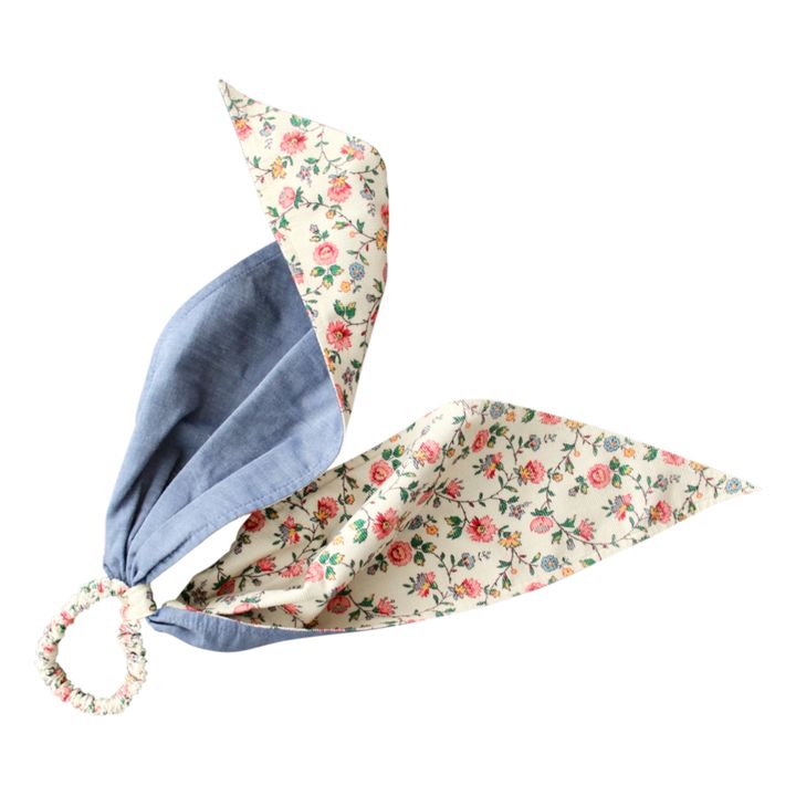 Corduroy and Chambray Scarf Scrunchie | Ecru- Immagine del prodotto n°2