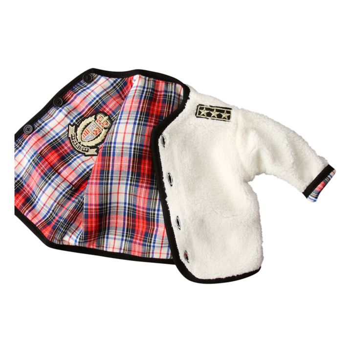 Reversible Checkered and Faux Fur Jacket | Rojo- Imagen del producto n°2