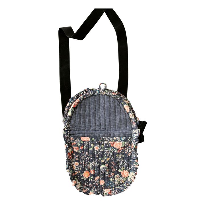 Flower Print Quilted Bag | Azul Marino- Imagen del producto n°1