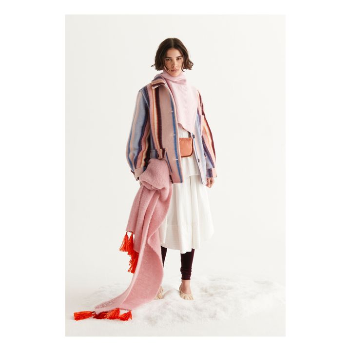 Manteau Cabane Rayures Laine | Bois de rose- Image produit n°1