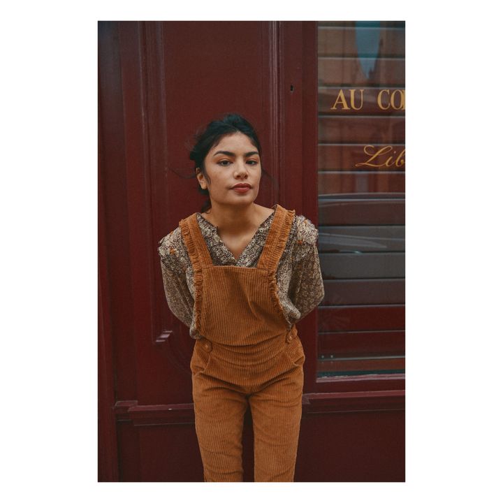 Floral Embroidered Blouse - Women’s Collection | Kamelbraun- Produktbild Nr. 1