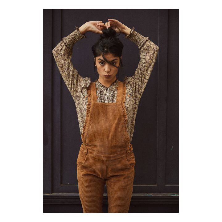 Floral Embroidered Blouse - Women’s Collection | Kamelbraun- Produktbild Nr. 2