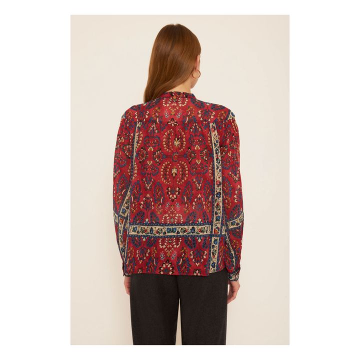 Tamir Embroidered Cotton Crepe Blouse | Rojo- Imagen del producto n°3