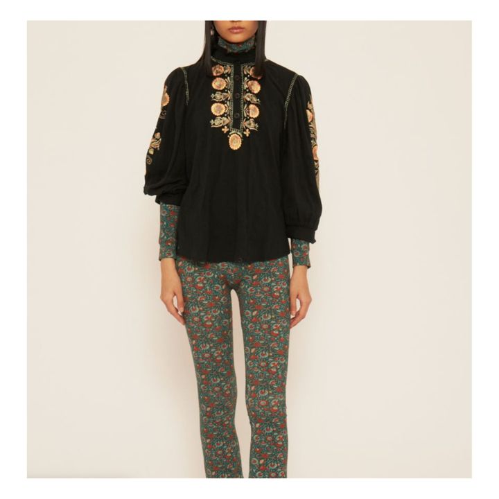 Igor Embroidered Cotton Crepe Blouse | Black- Product image n°1
