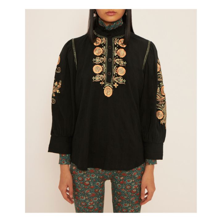 Igor Embroidered Cotton Crepe Blouse | Black- Product image n°2