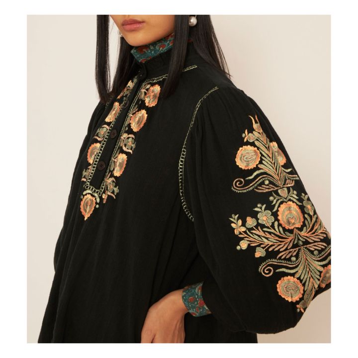 Igor Embroidered Cotton Crepe Blouse | Black- Product image n°4