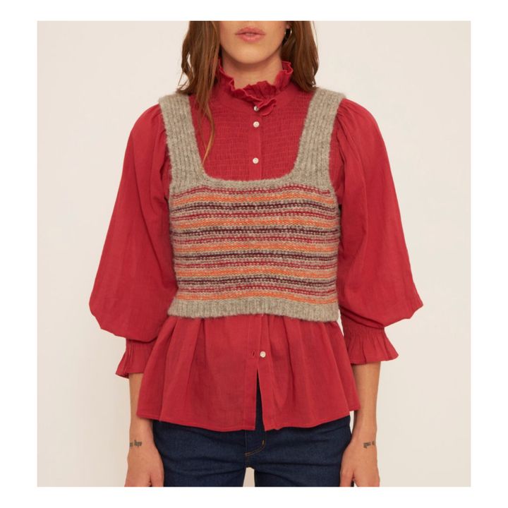 Yuyu Wool and Alpaca Top | Grigio- Immagine del prodotto n°1